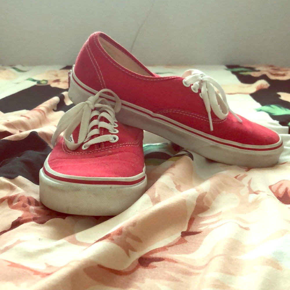 Red low top vans